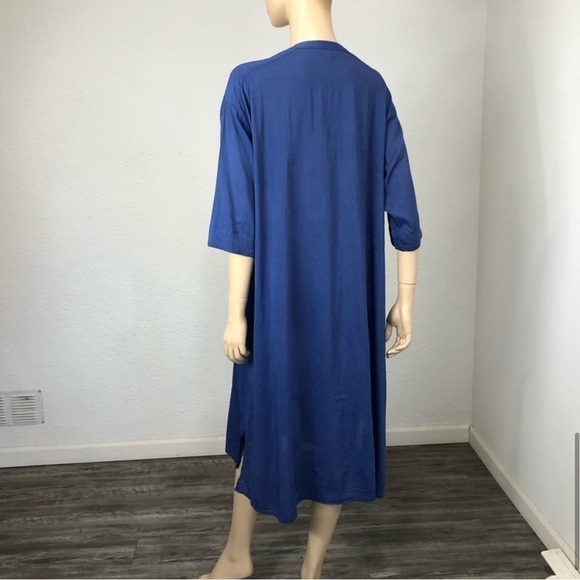 Studio CLIP button front embroidery flower T-shirt dress - Picture 12 of 16